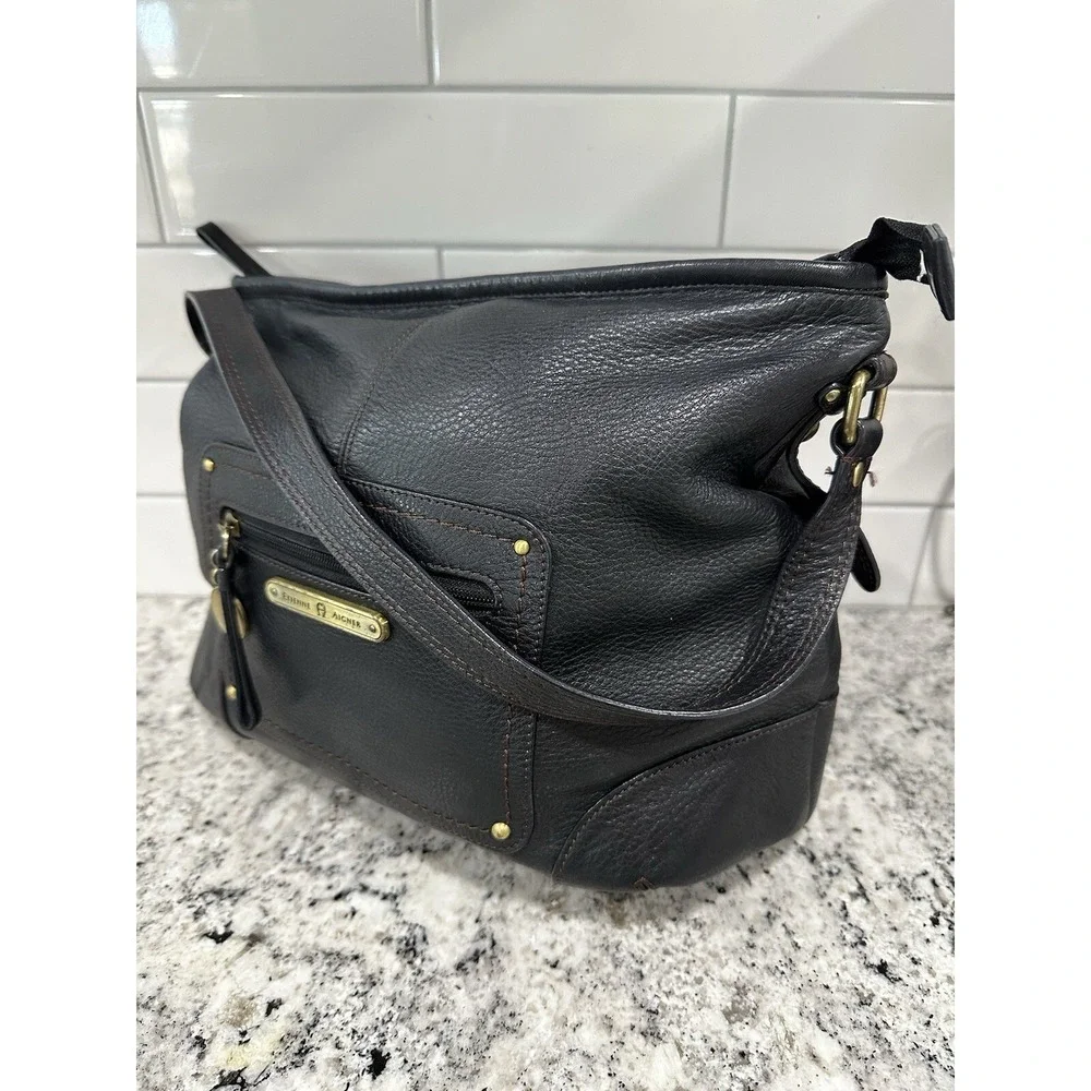 Entienne Aigner Hobo Leather Black Bag- Rare Design